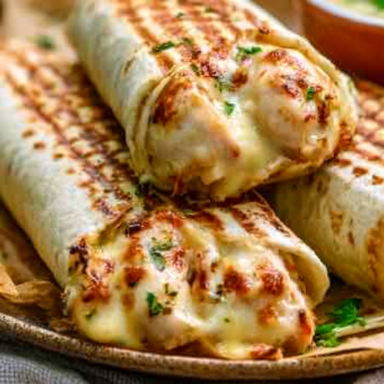 Ooey-Gooey Cheesy Garlic Chicken Wraps – Quick & Delicious Dinner Idea