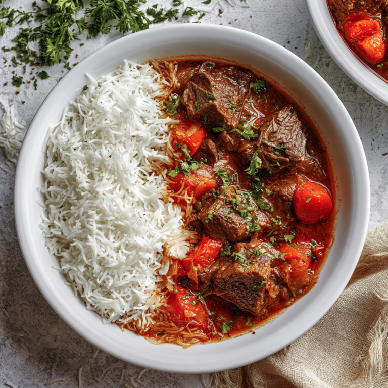 Lebanese Beef Stew with Vermicelli Rice