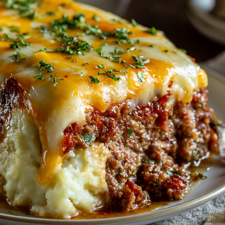 Meatloaf with Mashed Potatoes and Cheese Recipe
