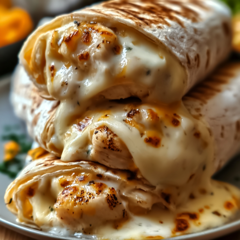 Cheesy Garlic Chicken Wraps