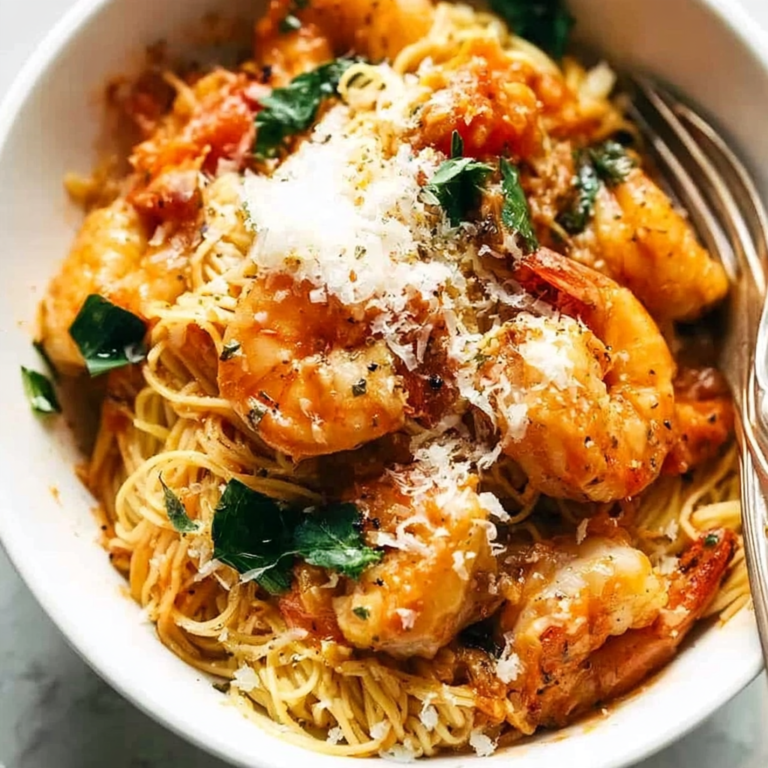 Garlic Butter Capellini Pomodoro with Shrimp