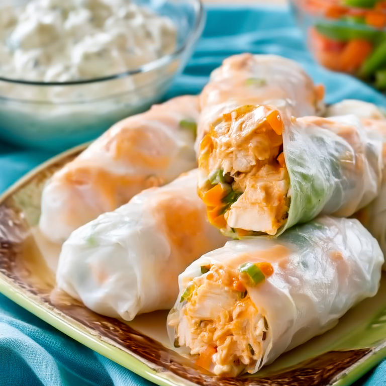 Buffalo Chicken Summer Rolls