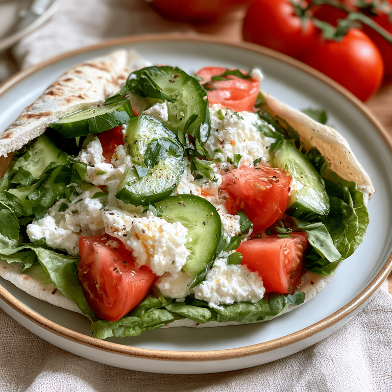 Cottage Cheese and Veggie Stuffed Pita Pockets Recipe