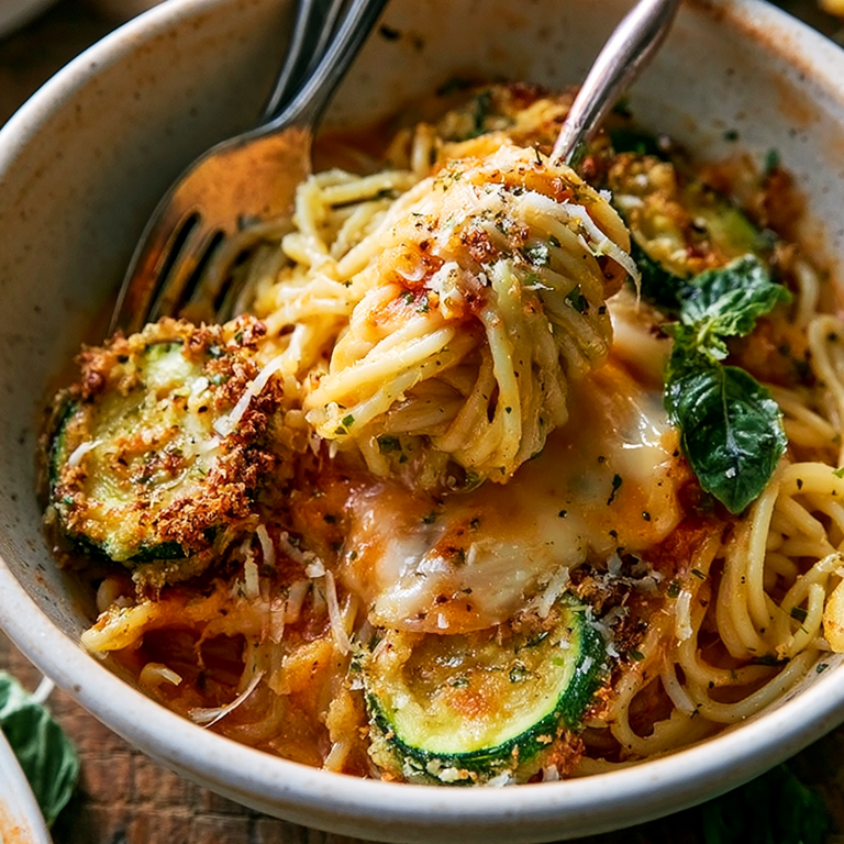Spaghetti with Crispy Zucchini