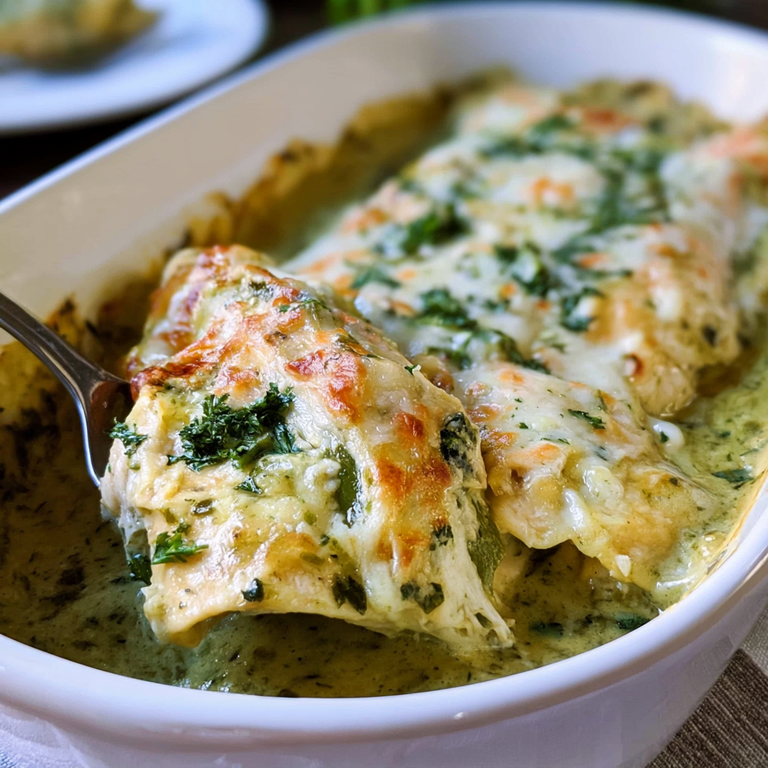 Creamy Poblano Chicken Enchiladas