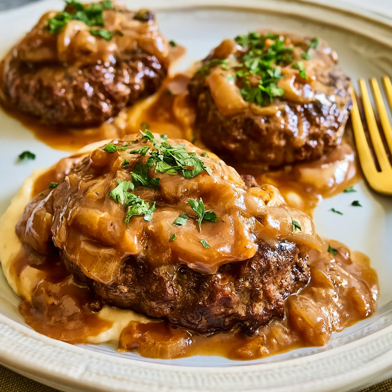 Hamburger Steak with Onions and Gravy