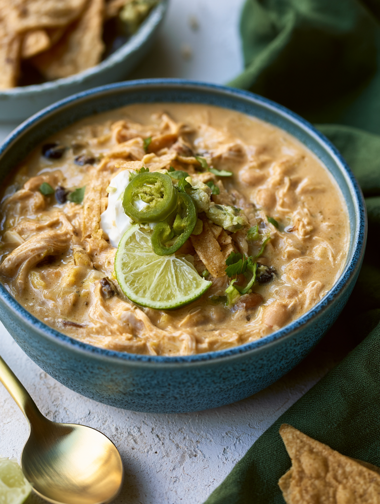 White Chicken Chili Recipe with Cream Cheese