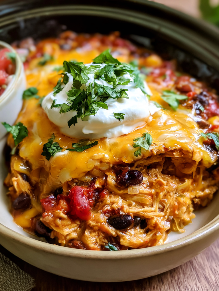 Crockpot Chicken Enchilada Casserole: The Ultimate Cheesy Slow Cooker Comfort Meal